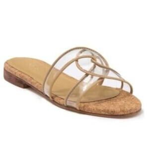 Kaanas Santorini Infinity Sandal Clear Straps Cork Leather Size 6